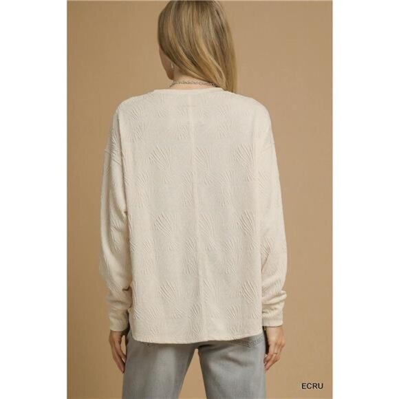 ✨NWT Umgee Textured Knit Long Sleeve Top - Picture 3 of 5